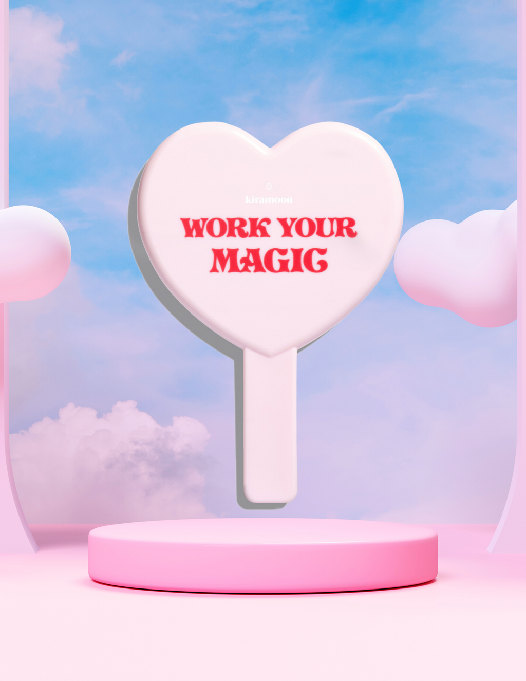 Pink Handheld Heart Mirror | Kiramoon
